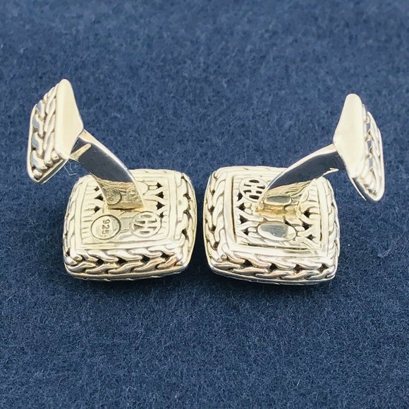 JOHN HARDY CUFFLINKS Classic STERLING SILVER Chain - Picture 11 of 12